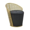 Taburet Velvet Ottoman Black Gold cu spatiu depozitare 60 cm - Romantic Home