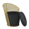 Taburet Velvet Ottoman Black Gold cu spatiu depozitare 60 cm - Romantic Home