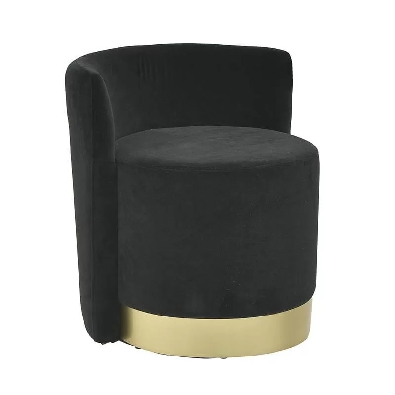 Taburet Velvet Ottoman Black 58 cm Taburet Velvet Ottoman Black 58 cm