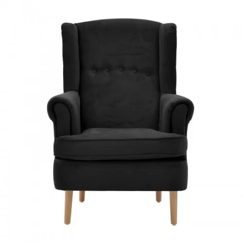 Fotoliu Velvet Black Bergere 107 cm