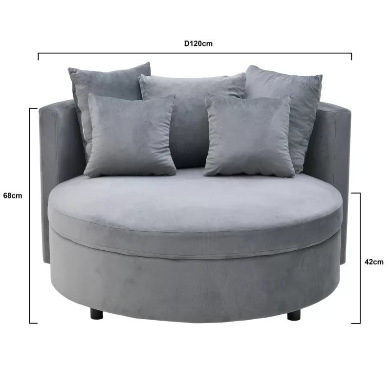 Fotoliu Lounge Velvet Grey 120 x 68 cm