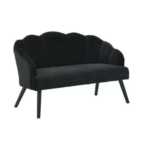 Canapea 2 locuri Velvet Sofa Black 126 cm