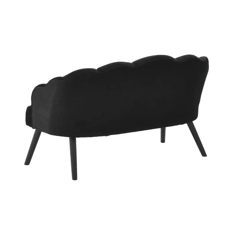 Canapea 2 locuri Velvet Sofa Black 126 cm