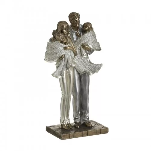 Figurina Family Silver Gold din rasina 26 cm