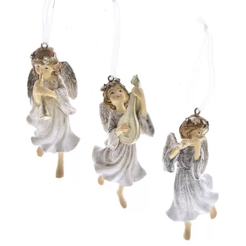 Set 3 ornamente brad din rasina Angels