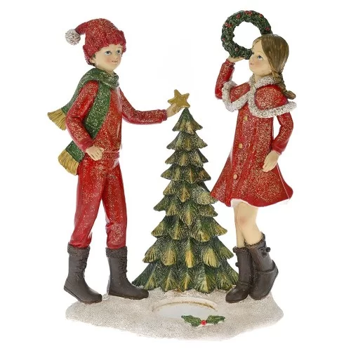 Figurina Kids with Tree 17 cm x 22 cm