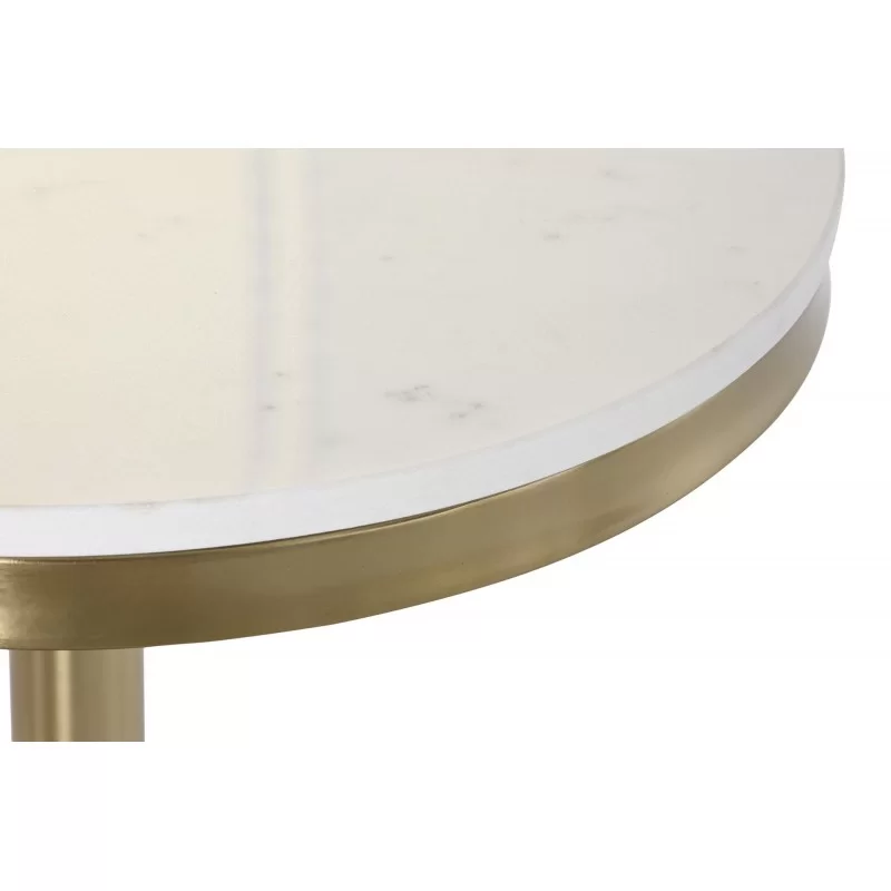 Masuta de cafea Black Golden din metal cu marmura alba
