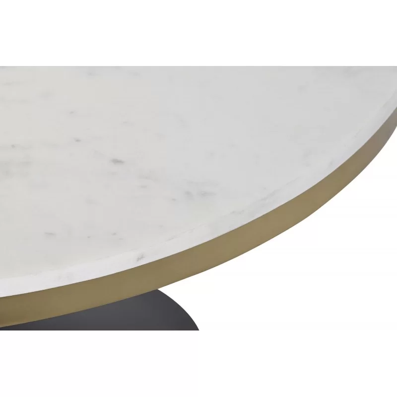 Masuta de cafea din metal cu marmura alba 76 cm
