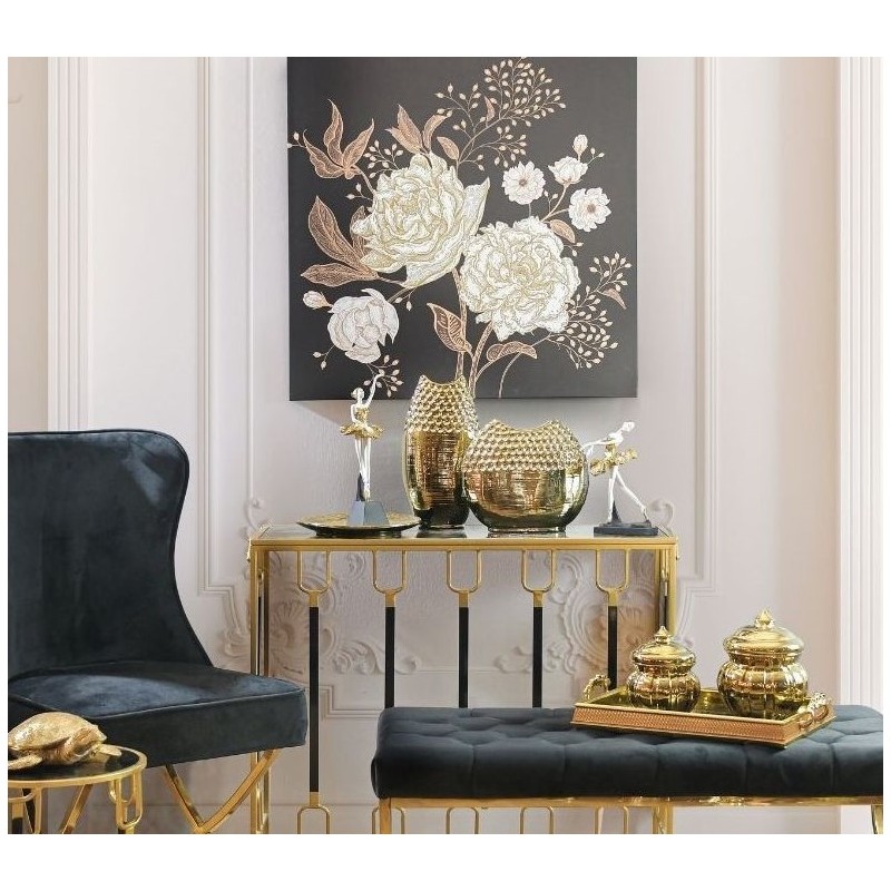 Vaza din ceramica Golden 29 cm x 11 cm x 26 cm - Romantic Home