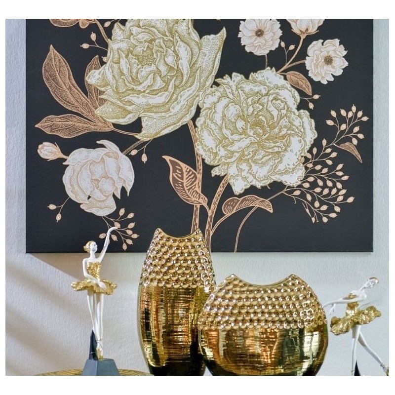 Vaza din ceramica Golden 29 cm x 11 cm x 26 cm - Romantic Home