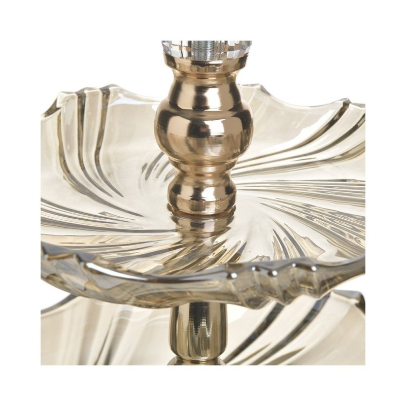 Etajera din sticla si metal Amber Golden 33 cm x 48 cm - Romantic Home