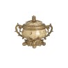 Vas Vintage Beige Golden cu capac 23 cm x 19 cm Vas Vintage Beige Golden cu capac 23 cm x 19 cm