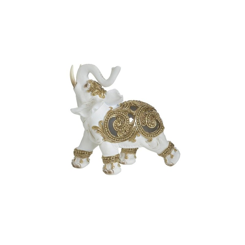 Elefant decor din rasina White Golden 15 cm x 7 cm x 15 cm - Romantic Home