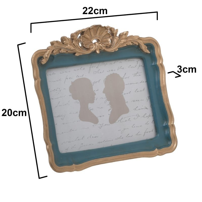 Rama foto din rasina Blue Golden 18 cm x 13 cm - Romantic Home