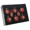 Set 8 globuri din sticla Red Gold 9 cm - Romantic Home Set 8 globuri din sticla Red Gold 9 cm - Romantic Home