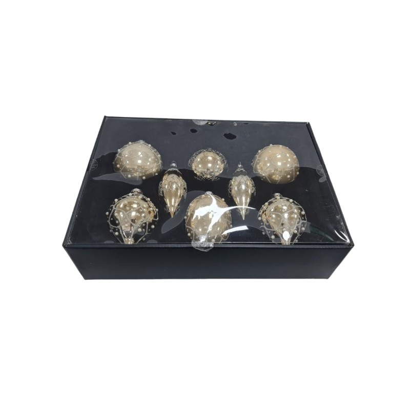 Set 8 globuri din sticla Champagne - Romantic Home