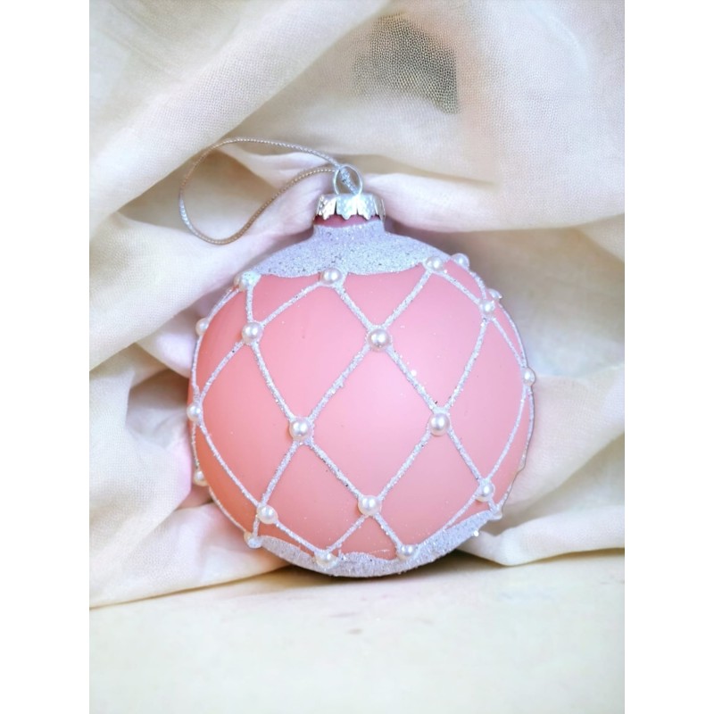 Set 4 globuri din sticla Pink 10 cm - Romantic Home