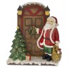 Figurina Xmas Santa knocking on door 18 cm x 7 cm x 20 cm - Romantic Home Figurina Xmas Santa knocking on door 18 cm x 7 cm x 20 cm - Romantic Home