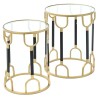 Set 2 masute de cafea Black Gold din metal si sticla Set 2 masute de cafea Black Gold din metal si sticla
