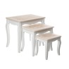 Set 3 masute din lemn Romantic White Beige Set 3 masute din lemn Romantic White Beige