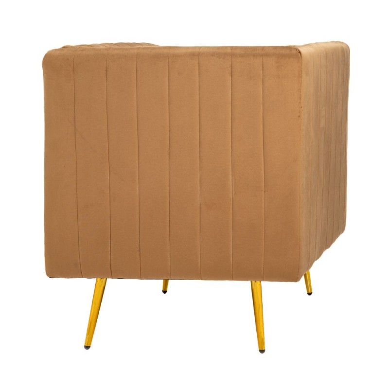 Fotoliu Brown Gold Velvet 69 cm x 73 cm x 80 cm - Romantic Home