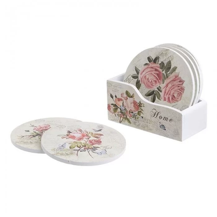 Set 6 suporturi de pahar + carcasa Home Set 6 suporturi de pahar + carcasa Home