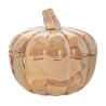 Bomboniera din sticla Amber Pumpkin cu capac Bomboniera din sticla Amber Pumpkin cu capac