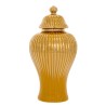 Vaza din ceramica Yellow Gold cu capac 35 cm - Romantic Home