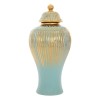 Vaza din ceramica Turquoise Gold cu capac 41 cm