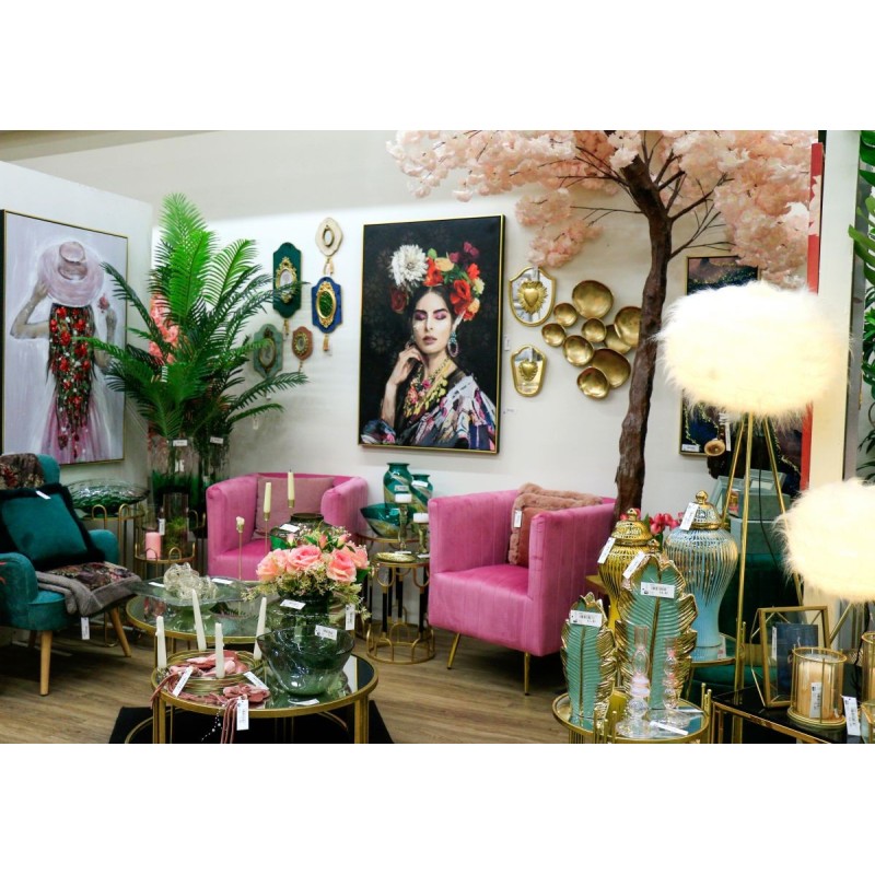 Set 2 masute de cafea Black Gold din metal si sticla - Romantic Home