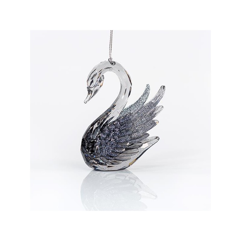 Set 2 ornamente brad Grey Swan