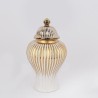 Vaza din ceramica White Golden cu capac 41 cm - Romantic Home
