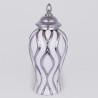 Vaza din ceramica White Silver cu capac 42 cm