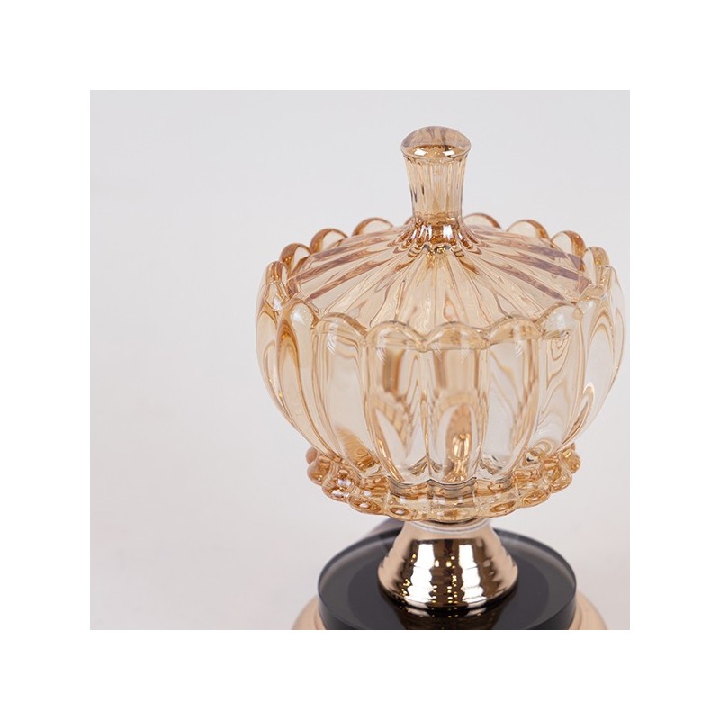 Bomboniera din sticla si metal Golden Touch 10 cm x 20 cm - Romantic Home