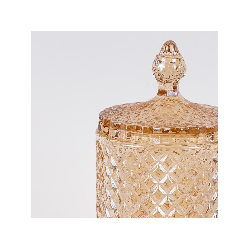 Bomboniera din sticla si metal Golden 22 cm - Romantic Home