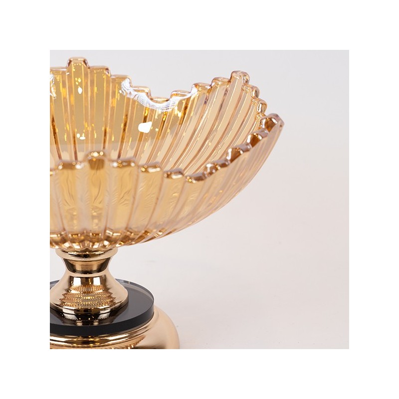 Fructiera din sticla Golden 29 cm x 18 cm - Romantic Home