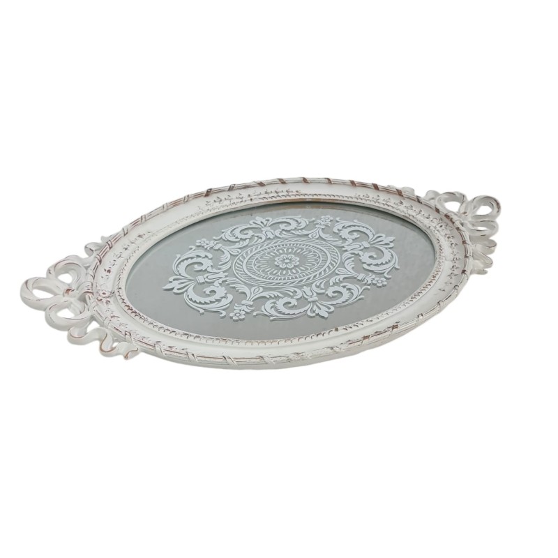 Tava din rasina cu oglinda Antique White - Romantic Home