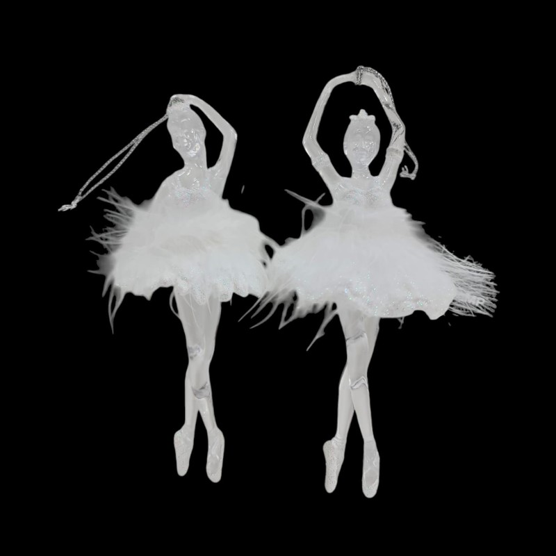 Set 2 ornament brad Ballerina 17 cm - Romantic Home Set 2 ornament brad Ballerina 17 cm - Romantic Home