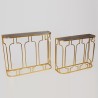 Set 2 console metalice Antique Gold Black top - Romantic Home