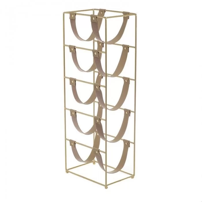 Suport metalic sticle de vin auriu 5 sectiuni 20 x 55 cm Suport metalic sticle de vin auriu 5 sectiuni 20 x 55 cm
