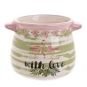 Ghiveci flori din ceramica Flamingo cu toarte - Romantic Home Ghiveci flori din ceramica Flamingo cu toarte - Romantic Home