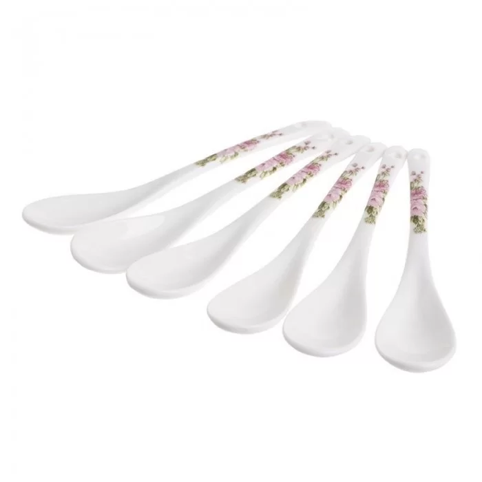 Set 6 lingurite portelan Pink Flowers Set 6 lingurite portelan Pink Flowers
