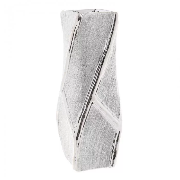 Vaza decor din ceramica Silver 11cm x 11cm x 30cm Vaza decor din ceramica Silver 11cm x 11cm x 30cm