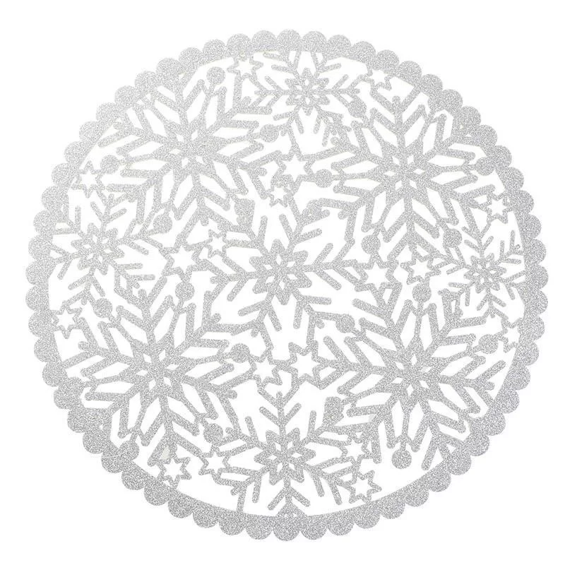Set 6 - Individual argintiu Christmas (suport farfurie) D- 35 cm - 1