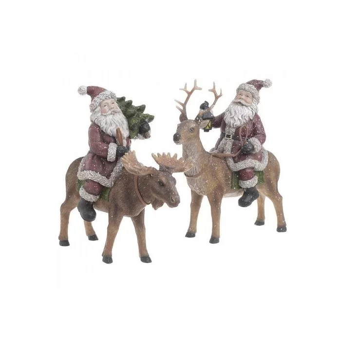 Set 2 figurine din rasina Santa Claus Set 2 figurine din rasina Santa Claus