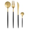 Set tacamuri 24 piese otel inoxidabil auriu-negru-Tacamuri Set tacamuri 24 piese otel inoxidabil auriu-negru-Tacamuri