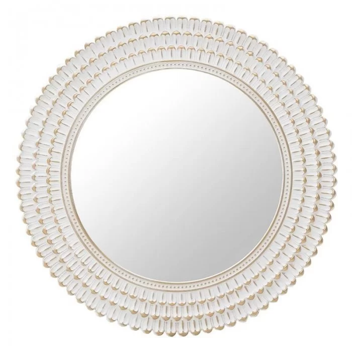 Oglinda de perete alb-auriu plastic 76 cm - 1