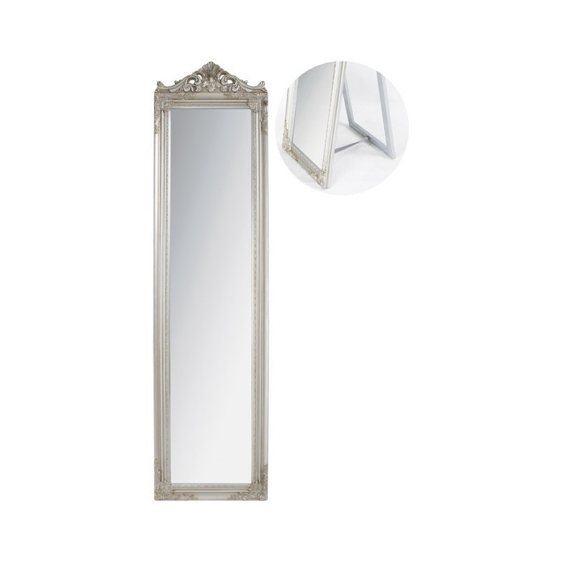 Oglinda de podea din rasina argintiu 40cm x 2cm x 162cm - Romantic Home