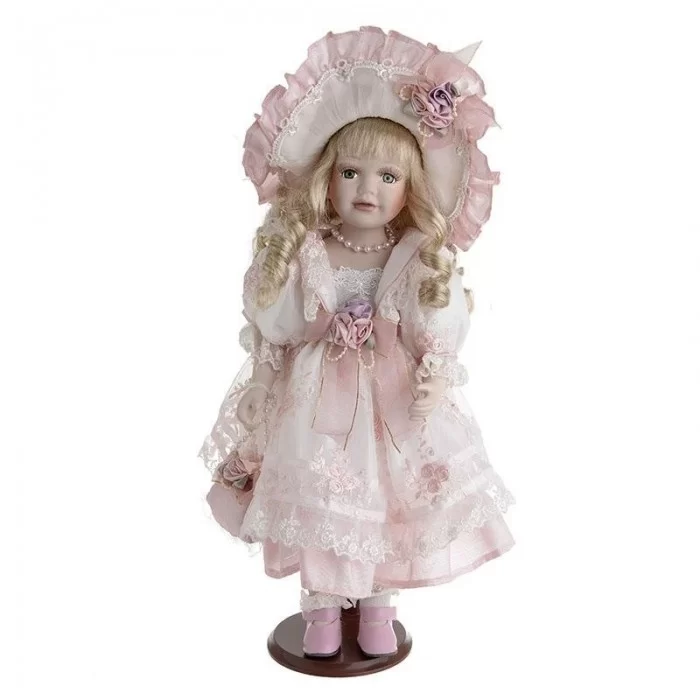Papusa din portelan Loving Pink 30 x 46 cm Papusa din portelan Loving Pink 30 x 46 cm