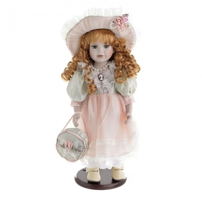 Papusa din portelan Pink Dress 15 x 36 cm Papusa din portelan Pink Dress 15 x 36 cm
